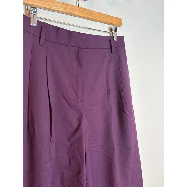 Ann Taylor burgundy 100% wool wide leg dress pants - Image 3
