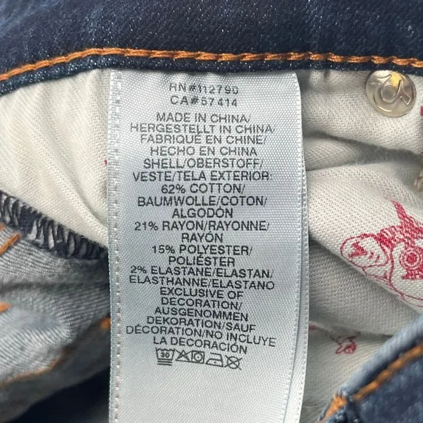 TRUE RELIGION Women’s Jeans Size 27 Blue Halle‎ Mid Rise Capri Distressed Skinny - Image 7