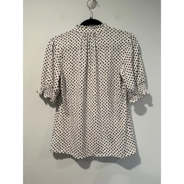 Adrianna Papell Top Small Work Academia Polka Dot Preppy Twee Retro Coquette - Image 2