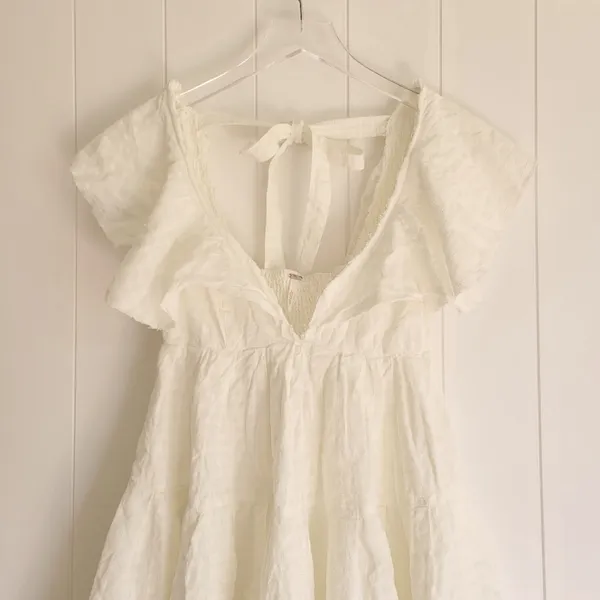 Free People Women's Undone Mini Dress - Ecru Wash Size Small NWT - Image 9