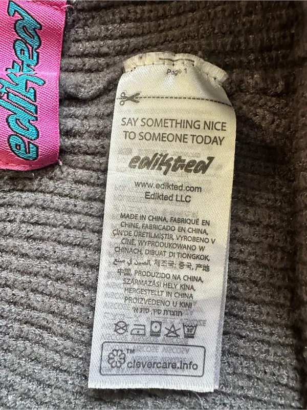 Edikted Wynter Knit Sweater Cargo Pants in gray melange, size M - Image 4