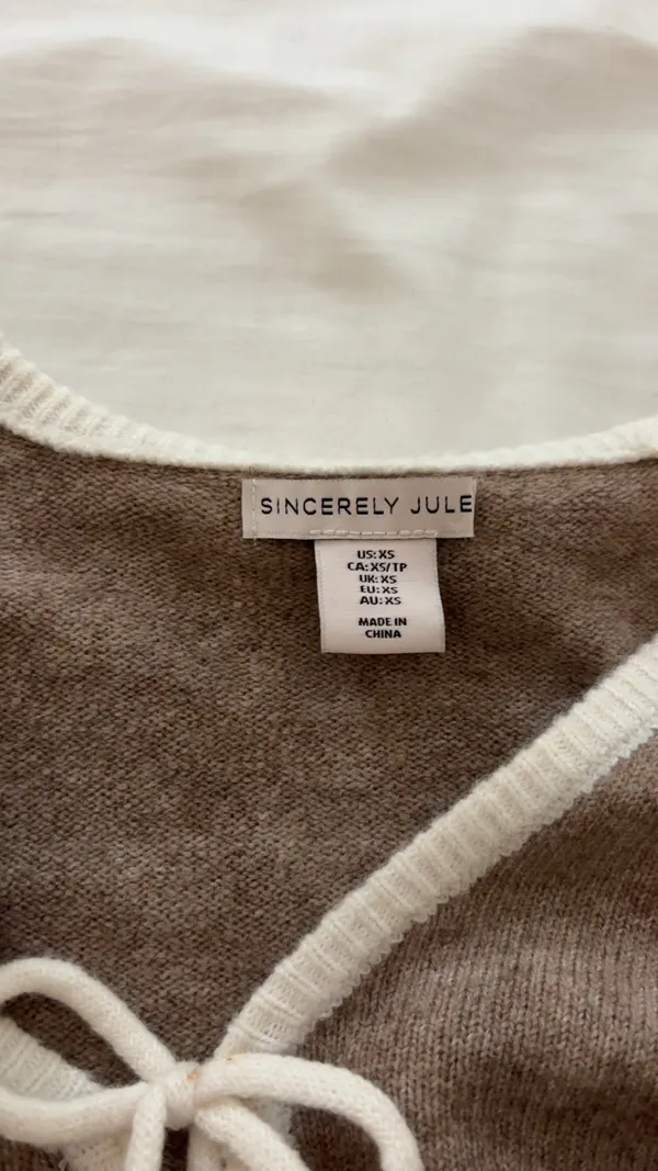 Sincerely Jules brown & cream cardigan and pants set in XS - Image 2
