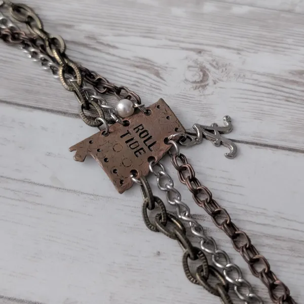 Roll Tide Alabama Mixed Metal Bracelet Bangle - Image 5