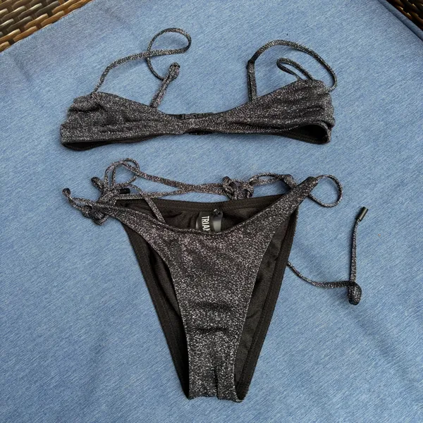 Triangl sparkly black bikini - Image 2