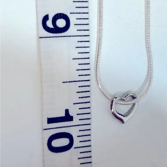 Elegant‎ Sterling Silver 925 Heart Necklace and Charm - Image 5