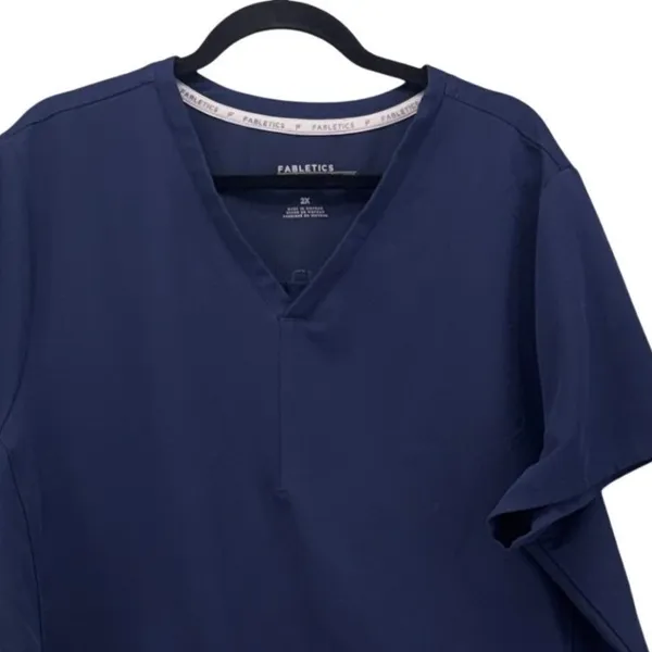 Fabletics Womens Scrub Top Size 2x Performance Navy Medical Nurse Doctor - Image 3
