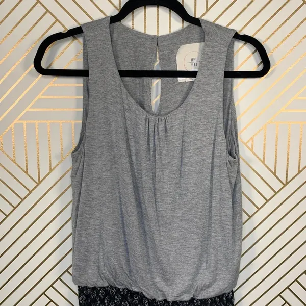 Anthropologie Hei Hei Rhodes Jumpsuit‎ Sleeveless Printed Gray Black Size Small - Image 4