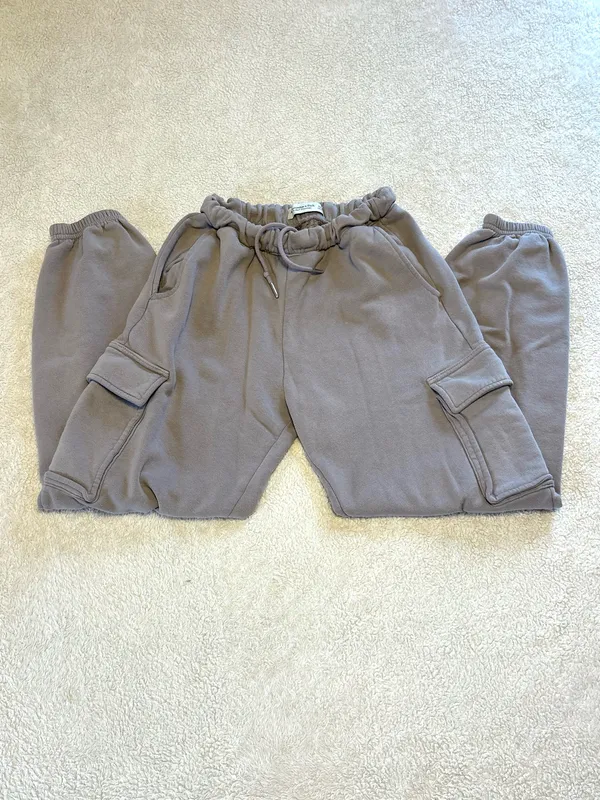Light Brown/Tan Abercrombie & Fitch Soft AF Essentials Cargo Joggers - Image 4