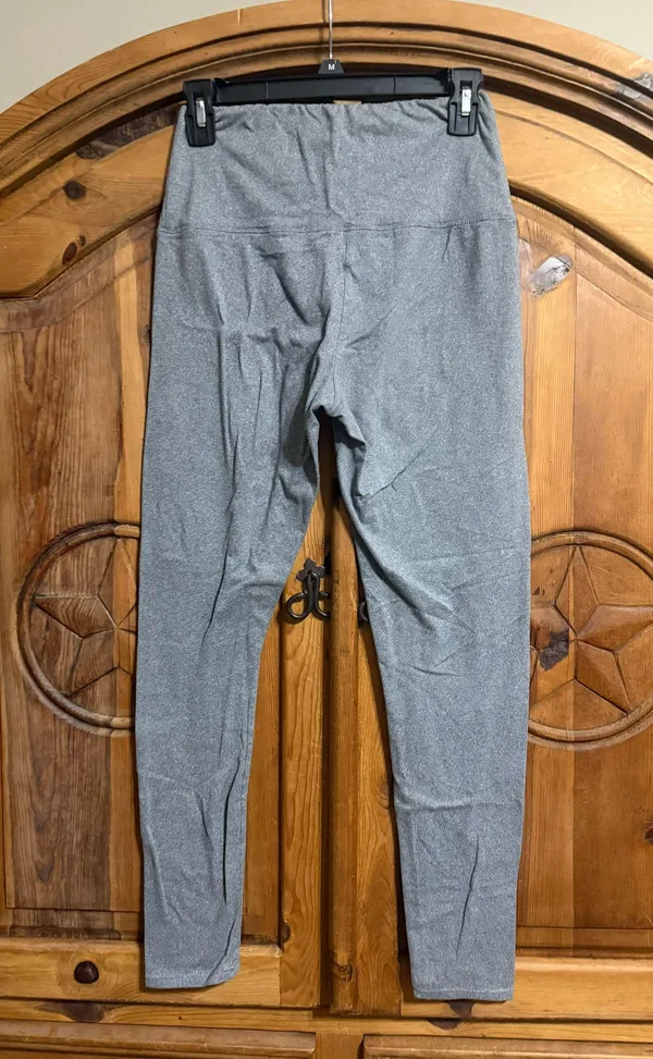 Grey high-waisted leggings #leggings - Image 2
