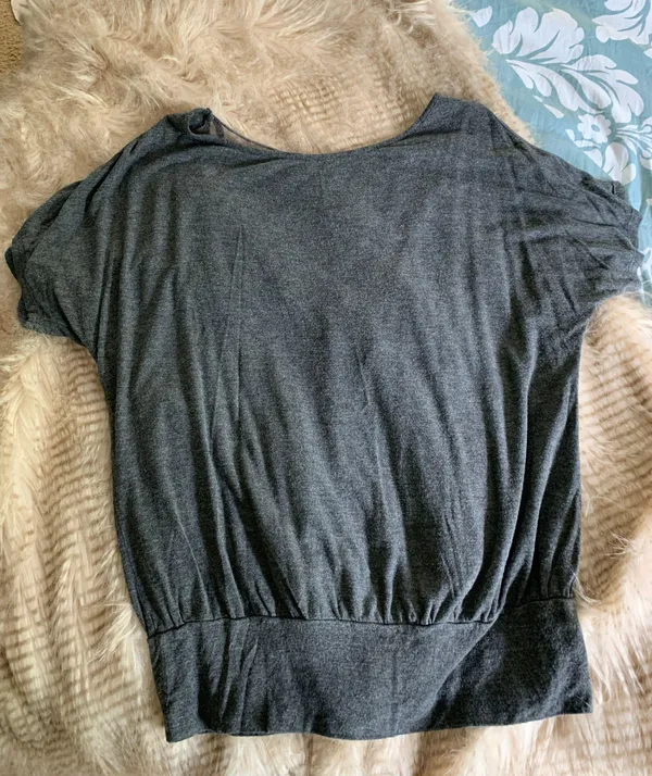 Gray Cold Shoulder Top - Image 2