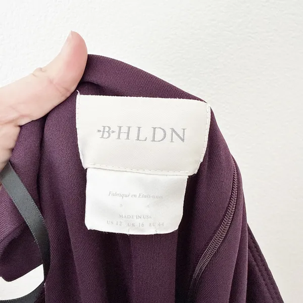 [BHLDN] Brixen Purple Plum One Shoulder Side Slit Knotted Formal Dress NWT Sz 12 - Image 9