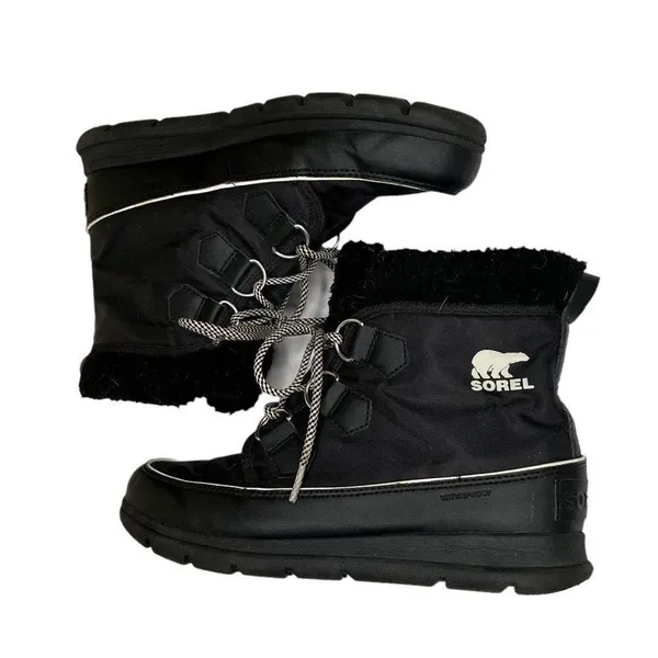SOREL Explorer Carnival Boots Black/Sea‎ Salt Women’s Size 8.5 - Image 6