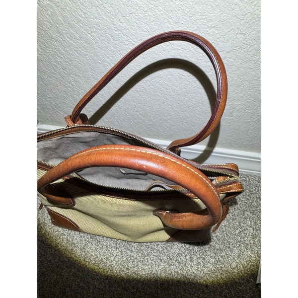 Dooney &‎ Bourke Brown Tweed Purse With Leather Accents - Image 13