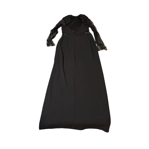 NWT Lulus Size Large Bragging Rights Black Lace Long Sleeve Column Maxi Dress - Image 9