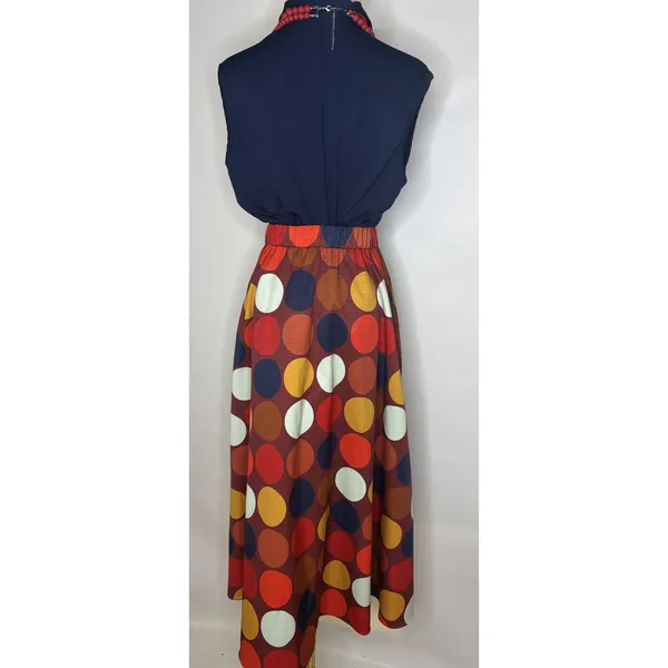 Kate Spade New York Polka Dot Midi Skirt XS Multi Color Elastic Waist A-Line - Image 3