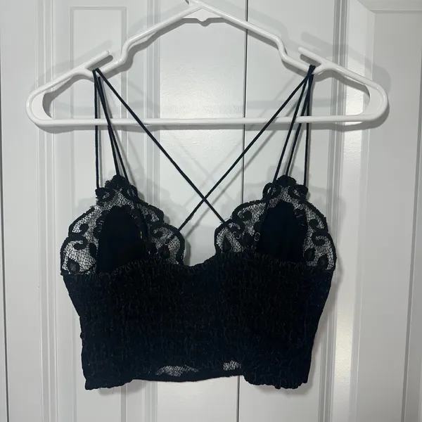 Free People‎ FP One Adella Lace Bralette S Velvet Fairy Whimsigoth Festival Boho - Image 3