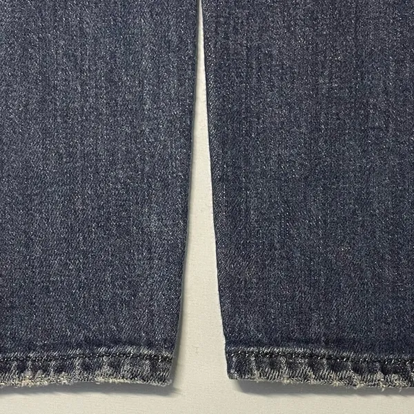 AMO Stix Crop Jeans Forever Blue Size 24 Slim Mid Rise Raw Hem Made USA - Image 12