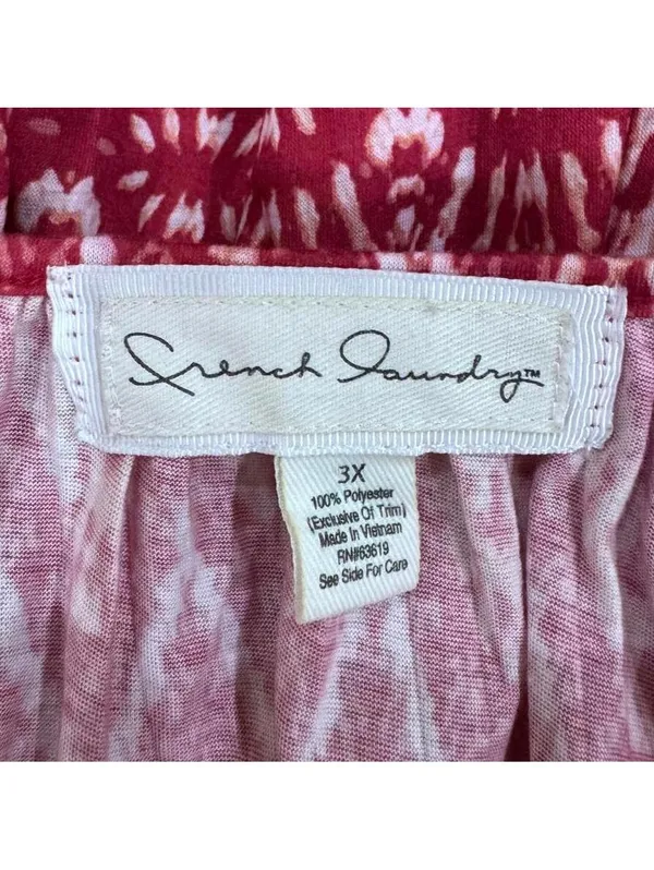 French Laundry Red and White Crochet Sleeves Blouse Plus Size 3X - Image 6