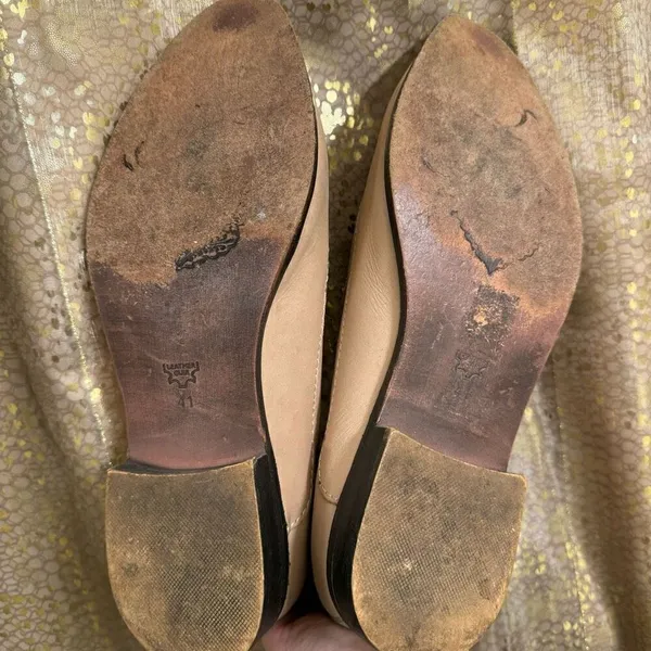 Free People Brady Slip On Leather Suede Tan Natural Loafers 41 Size 10 Used - Image 4