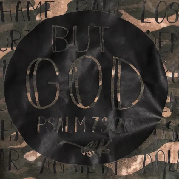 Christian Jesus Psalm 73:26 “But God” Graphic Tee T-Shirt Top Short Sleeve Blouse Bible Verse Camo Green Black Sz S - measurement in pics - Image 2