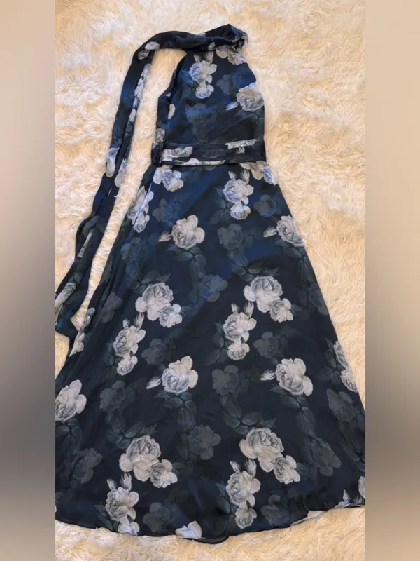 New Sachin & Babi Kayla Floral Crinkle Georgette Sleeveless Gown Sz 0 - Image 4