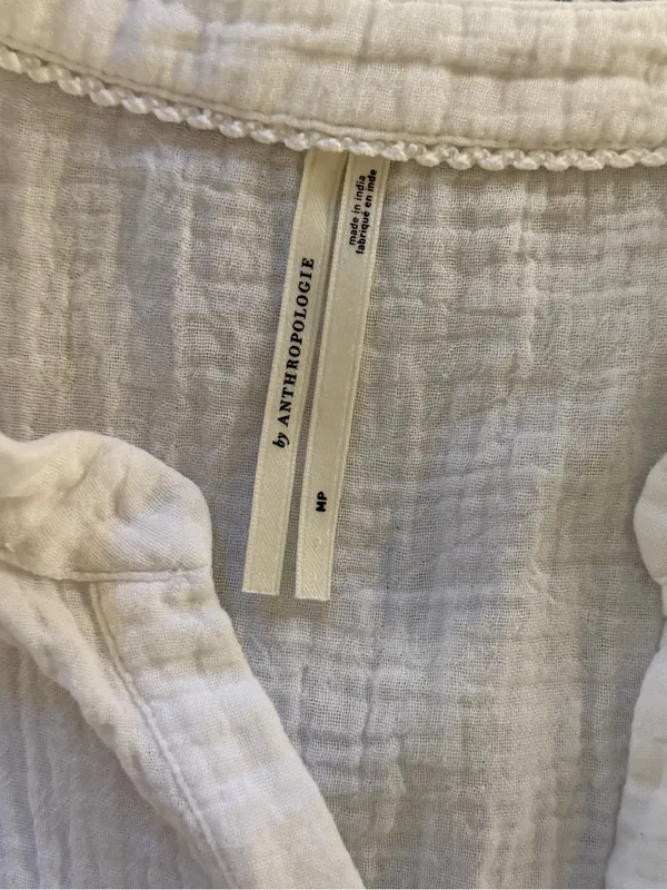 Anthropologie White Kallie Flowy Maxi Tiered Dress Medium Relaxed Summer Boho - Image 3
