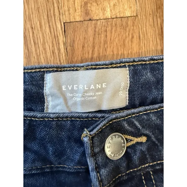 Everlane‎ Curvy Original Cheeky Jean Women Size 29 Blue Organic Cotton Crop - Image 4
