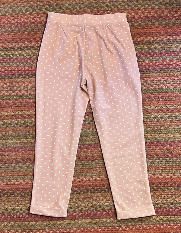 PINK POLKA DOT AMARYLLIS WORK BUSINESS LEGGING SOFT BASIC PANTS - Image 4