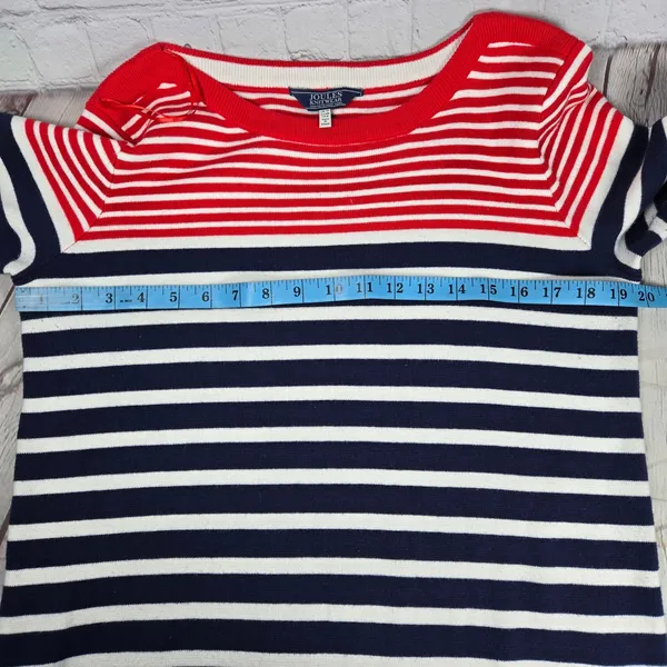 Joules‎ Knitwear Womens Striped Long Sleeve Sweater Dress Pockets Red Navy - Image 8