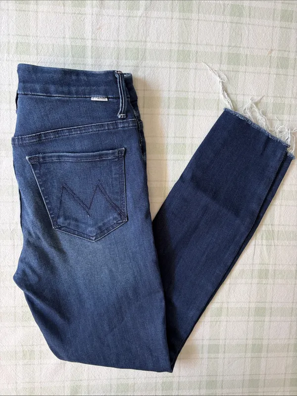 MOTHER Dark Blue Slim Fit Jeans - Image 9
