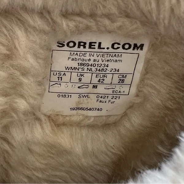 Sorel Snow Angel Winter Boots Rootbeer Tan Black Faux Fut Lace Up Boots Size 11 - Image 4
