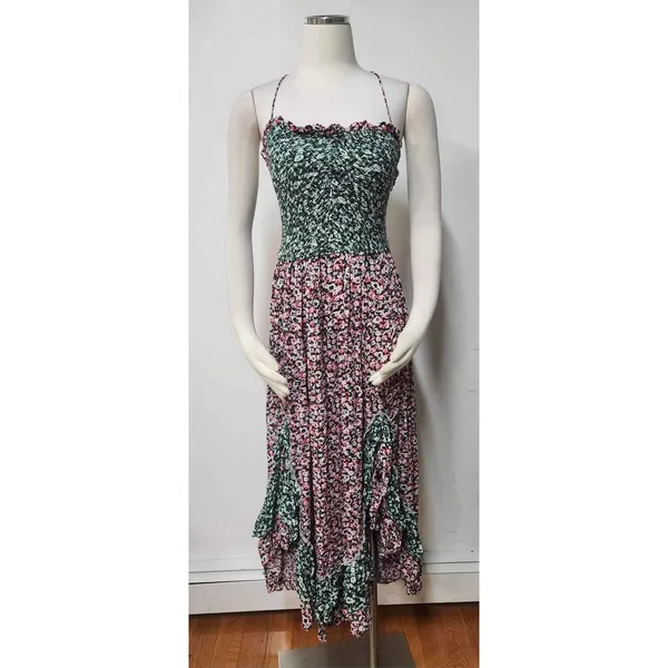 Free People Shirred Detail In Floral Print Maxi Dress Size S. B-3 - Image 5