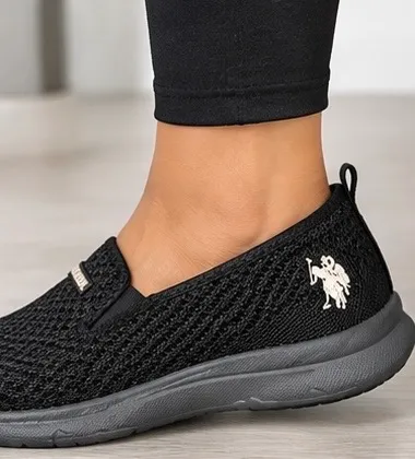 U.S. Polo Assn. Black Knit Slip-On Sneakers - Image 2