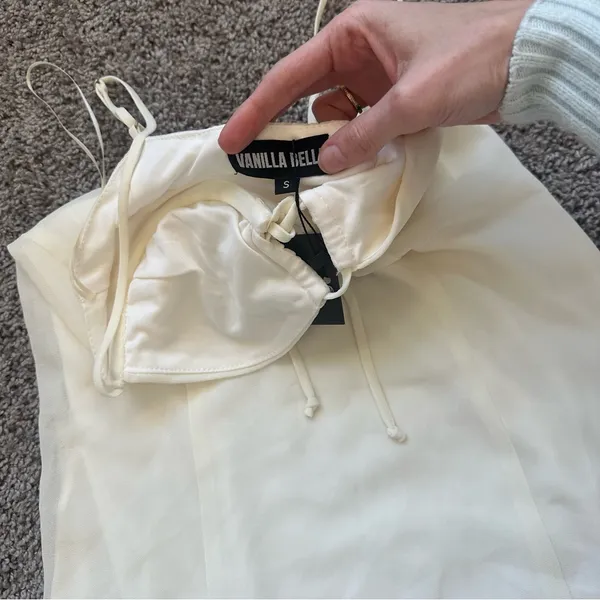 Elegant Cream Slip Dress - Image 3