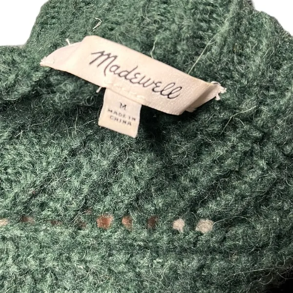 Madewell Charley Crewneck Sweater Forest Green Size M - Image 6