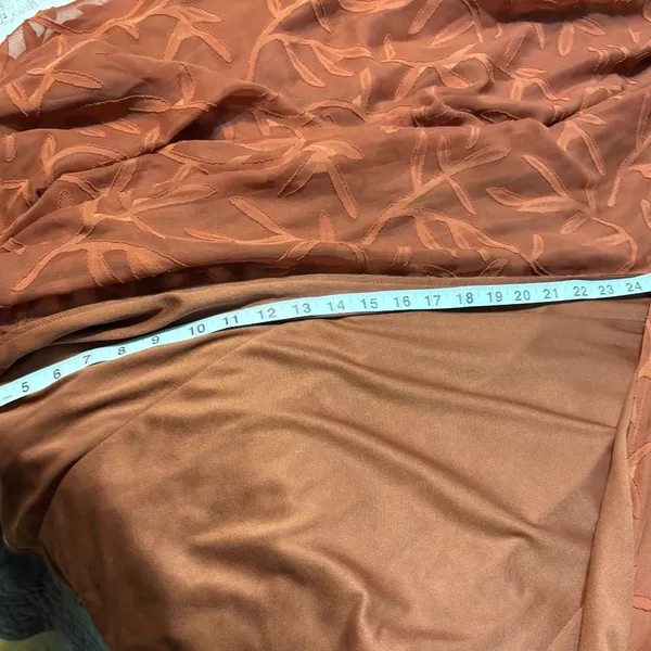 Baltic Born Rust Floor Length Dress Boho Cottagecore Long Sleeve Empire Waist 1x - Image 4