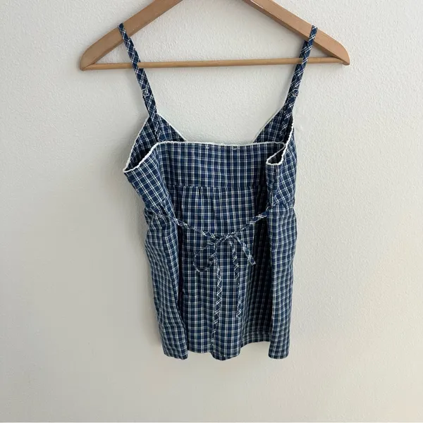 Brandy Melville Navy and white plaid top - Image 6