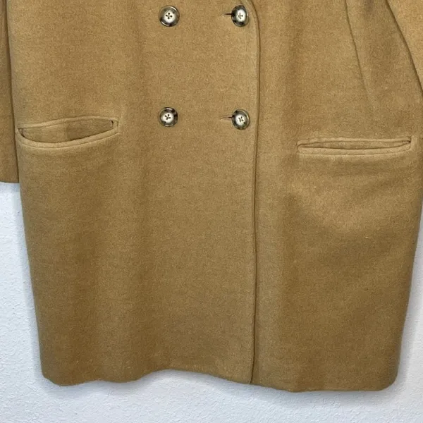Vintage Beauchamp Place‎ Wool Coat Tan Size 14 - Image 3