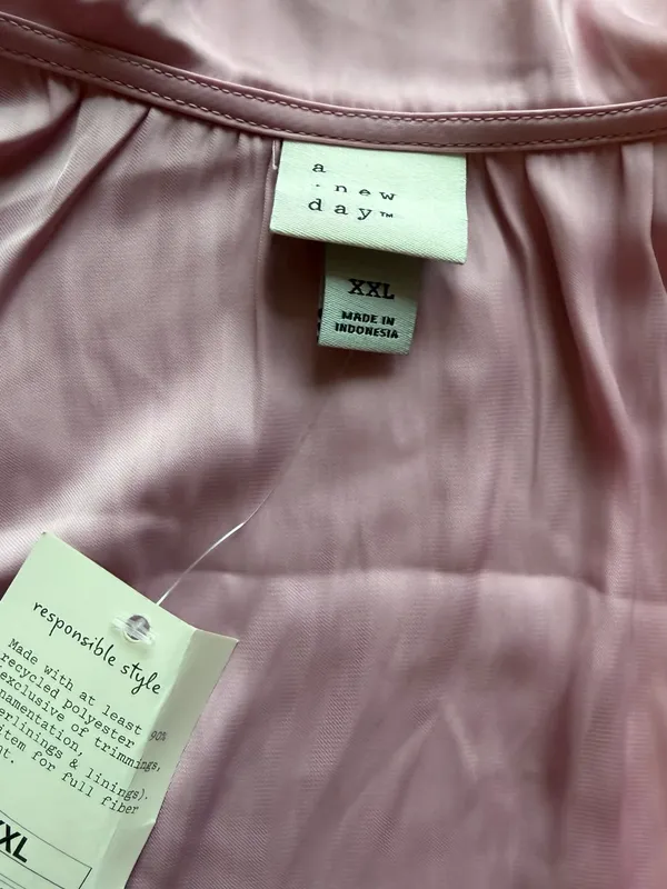 Elegant Plus Size Blush Pink Women's Blouse XXL Wedding Formal Occasion Top Chic - Image 2