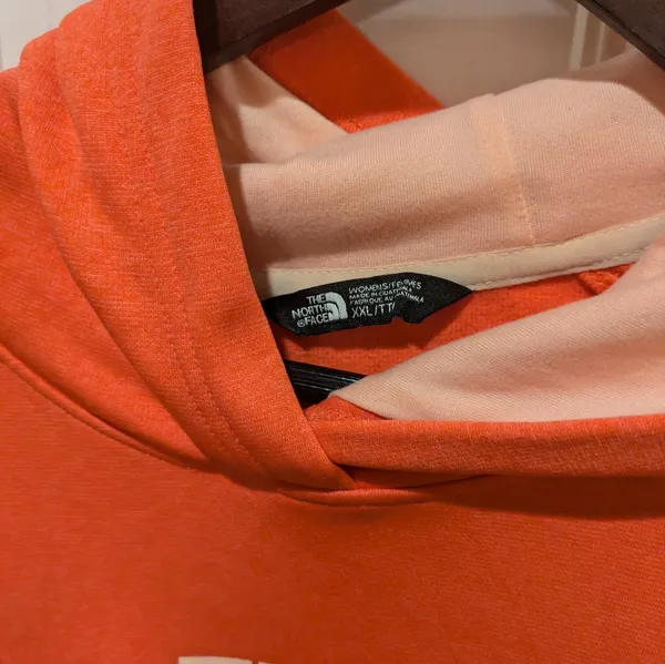 North Face Hoodie Pink Salmon Women’s size XXL - Image 10