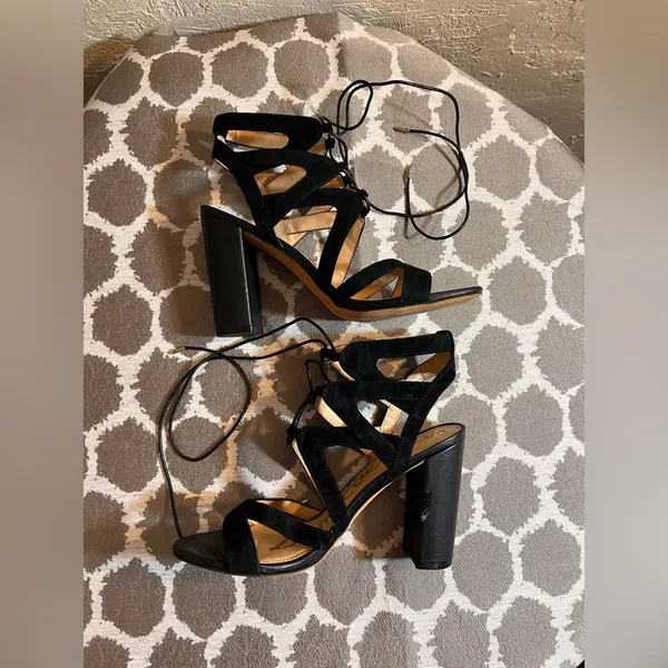 Sam Edelman Black Strappy Heeled Sandals party wedding prom event summer elegant - Image 3