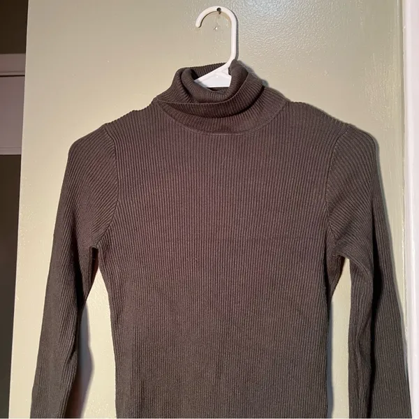 Rocorose Women's Turtleneck Midi Sweater Dress Ribbed Dark Hunter Green‎ Bodycon - Image 4