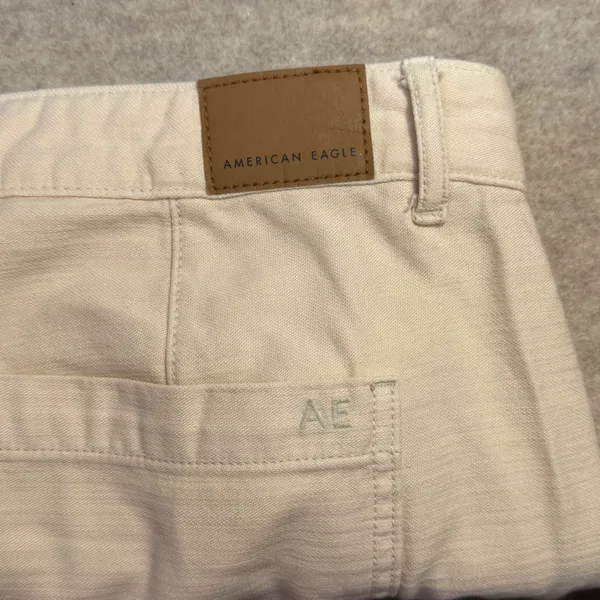 American‎ Eagle Womens Cream Off-White Double Knee Carpenter Utility Pants Sz 4 - Image 6