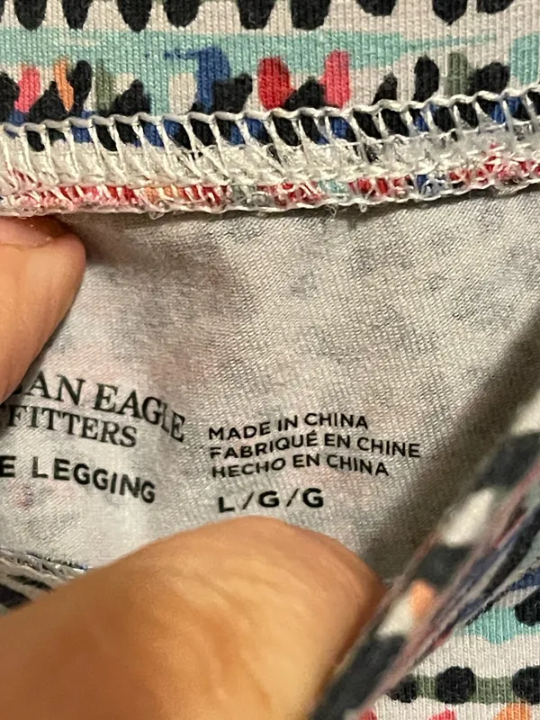 American Eagle High Rise Womens Multicolor Leggings Size L Pattern - Image 9
