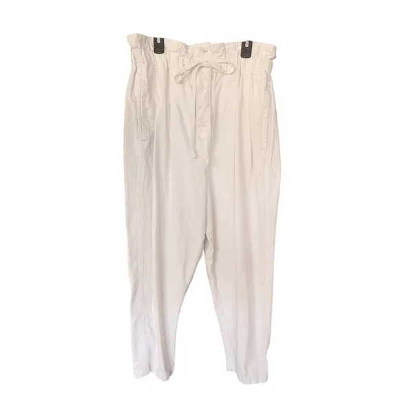 Free People Margate Paperbag Pants Women White High Waisted Trouser Pleated $98 - Image 8