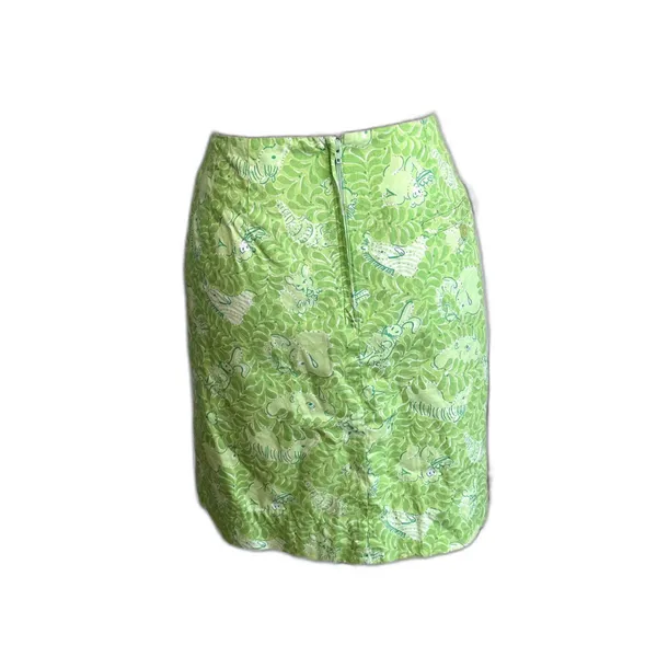 Vintage Lilly Pulitzer Animal Zoo Palm Print Green Size 6 Mini Skirt White Label - Image 2