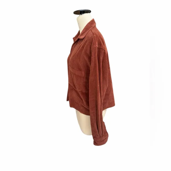 CP Shades X Free People Rust Corduroy Button up‎ cropped - Image 2