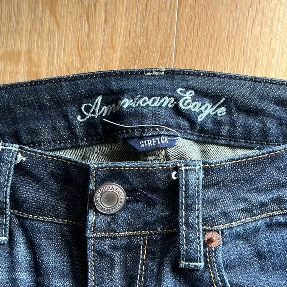 American eagle size 6 skinny kick stretch dark‎ denim jeans - Image 2