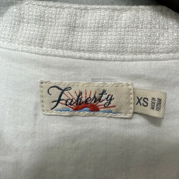 Faherty Gemina Pintuck Dress 100%‎ Linen White Coastal Boho Cottagecore Women XS - Image 4