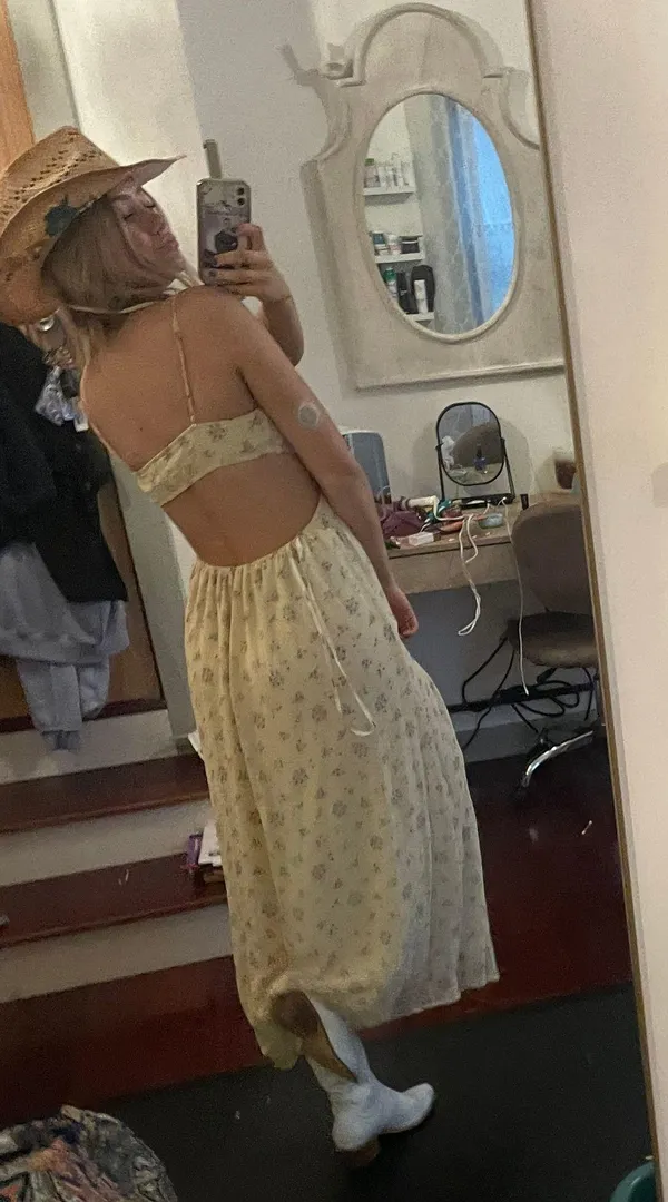 Floral Maxi Dress Yellow - Image 2